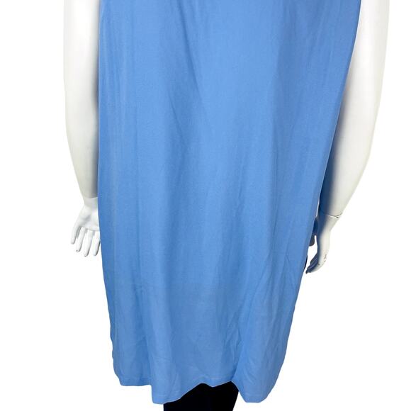 Soft Surrounding Womans Sz 1X Plus Blouse Blue V Neck Tunic Sleeveless - Picture 7 of 7